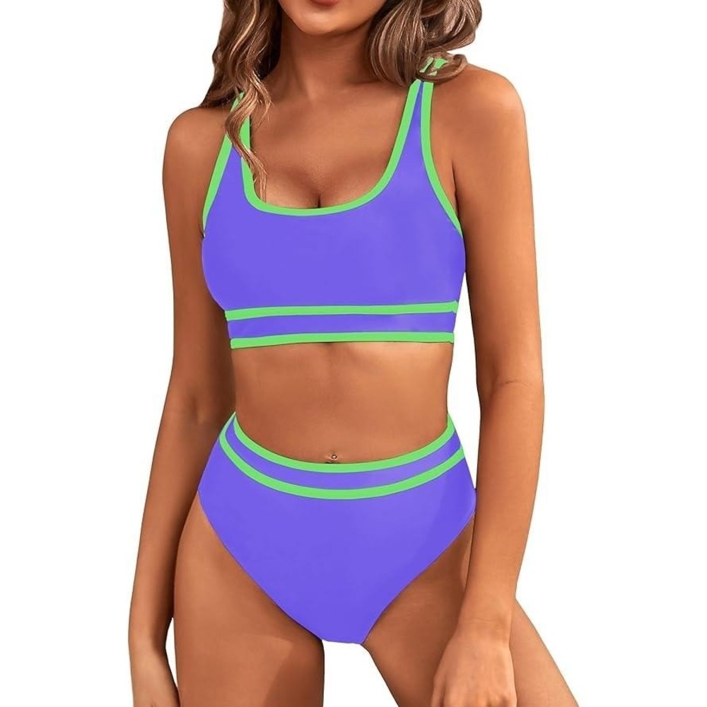 BMJL Purple High Waisted Bikini Set Two Piece Swimsuit for Women